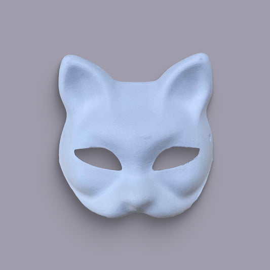 DIY Molded Pulp Mask Prom Cat Face Mask Blank Kids Hand-painted