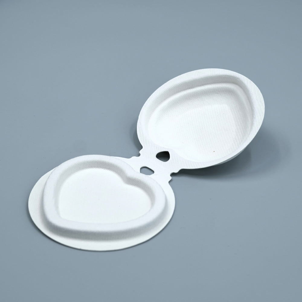 Sustainable Sugarcane Molded Heart Shaped Packaging For Makeup