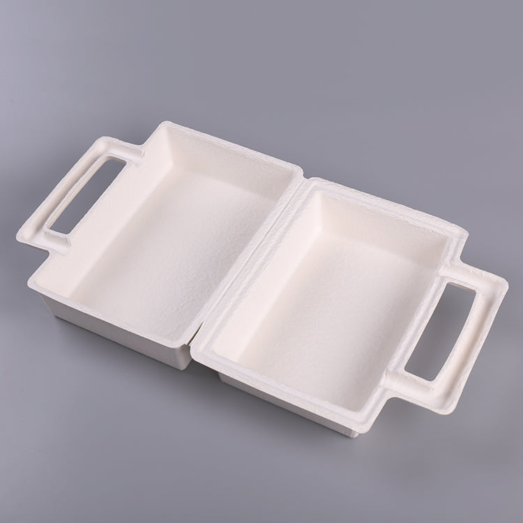 Mould Pulp Suitcase Cosmetic Skincare Packaging Box With Paper Handle